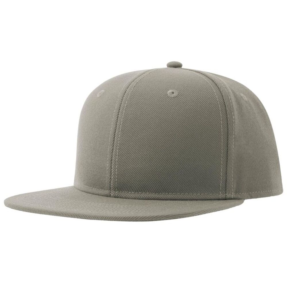 Atlantis Unisex Adult 6 Panel Sustainable Flat Peak Baseball Cap / Gray